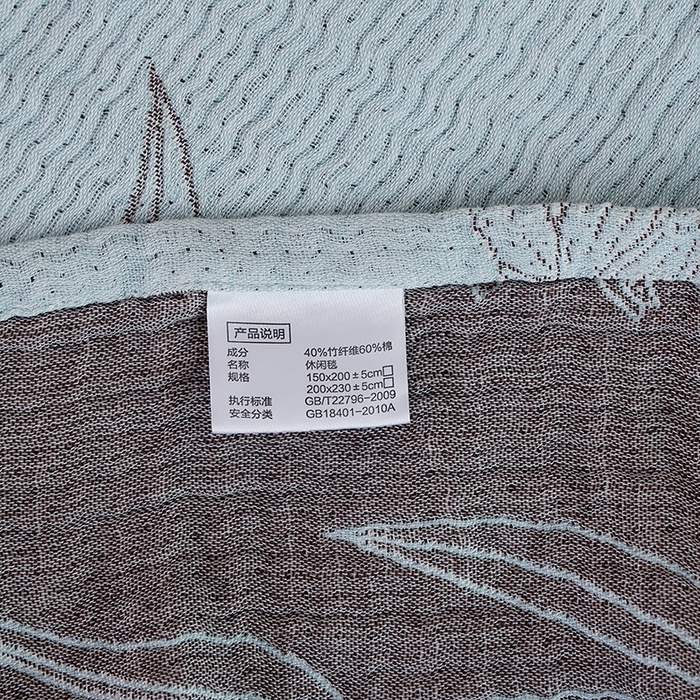 91家纺网 家纺一手货源 找家纺 朴尔2025年新款韩式花边纯棉竹纤维加大成人纱布毛巾被 怒放-蓝毛巾被