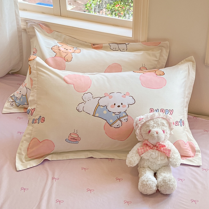 91家纺网 家纺一手货源 找家纺 涵宸家纺 2025新款全棉印花四件套 A幸运犬