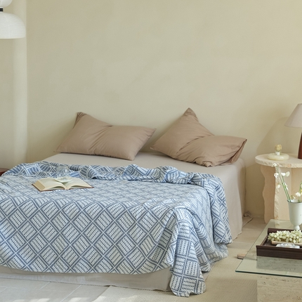 91家纺网 家纺一手货源 找家纺 （总）朴尔2025年新品格调简约风全棉三层纱布毛巾被