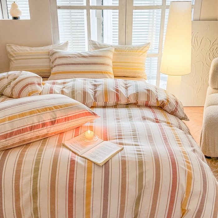 91家纺网 家纺一手货源 找家纺 澳萝拉 2025新款全棉水洗棉印花款四件套-风格一 里威-深咖