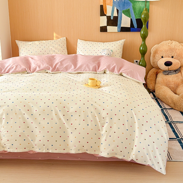 91家纺网 家纺一手货源 找家纺 感遇全棉软萌清新四件套 艾希