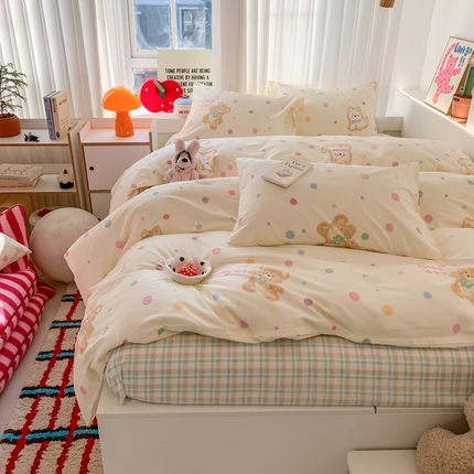 91家纺网 家纺一手货源 找家纺 （总）澳萝拉 2025新款卡通小清新春夏全棉亲肤舒适三件套四件套