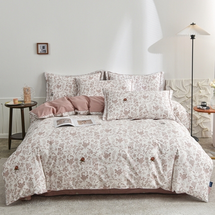 91家纺网 家纺一手货源 找家纺 （总）磨毛世家家纺2025新款13376全棉铂金凯丽四件套四季款纯棉套件