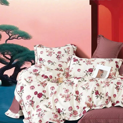 91家纺网 家纺一手货源 找家纺 （总）磨毛世家家纺 2025新款13372铂金凯丽四件套-实体花色