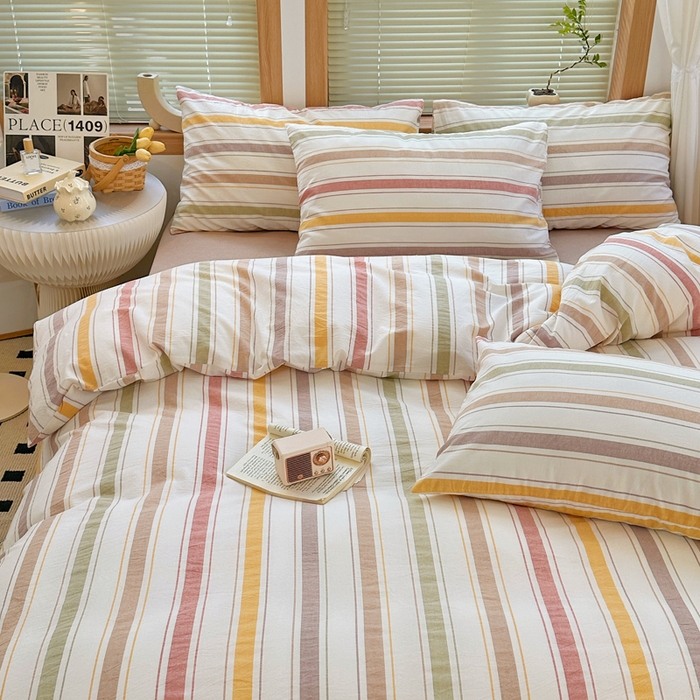 91家纺网 家纺一手货源 找家纺 澳萝拉 2025新款全棉水洗棉印花款四件套-风格二 里威-深咖