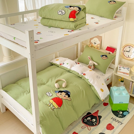 91家纺网 家纺一手货源 找家纺 （总）凯洛奇 2025新款1卡通水洗棉印+绣毛巾绣四件套（学生床）【提供买家秀】