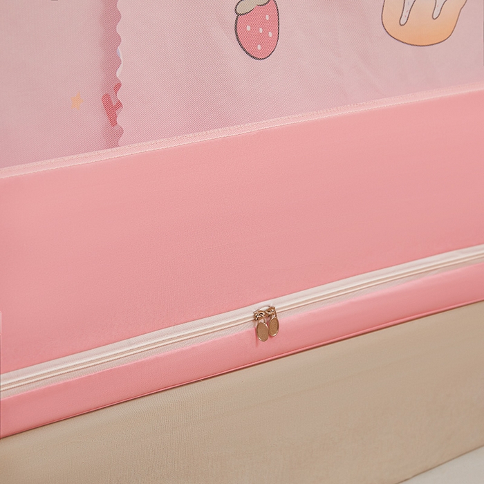 91家纺网 家纺一手货源 找家纺 迪凡保罗蚊帐 2025新款2503专版印花遮光帘防摔坐床蚊帐实拍图 粉红兔兔