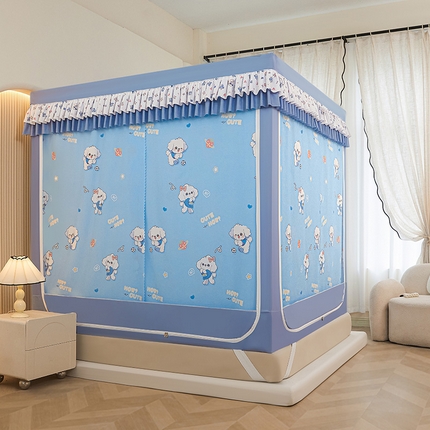 91家纺网 家纺一手货源 找家纺 （总）迪凡保罗蚊帐 2025新款2503专版印花遮光帘防摔坐床蚊帐实拍图