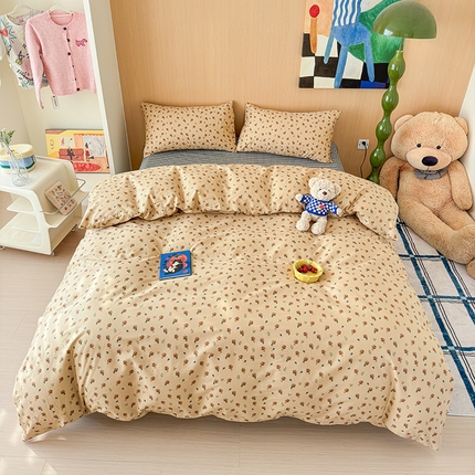 感遇全棉软萌清新四件套 小蘑菇