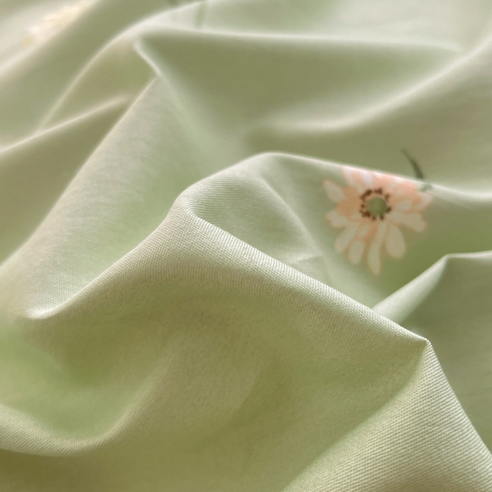 91家纺网 家纺一手货源 找家纺 涵宸家纺 2025新款全棉印花四件套 B花期-绿