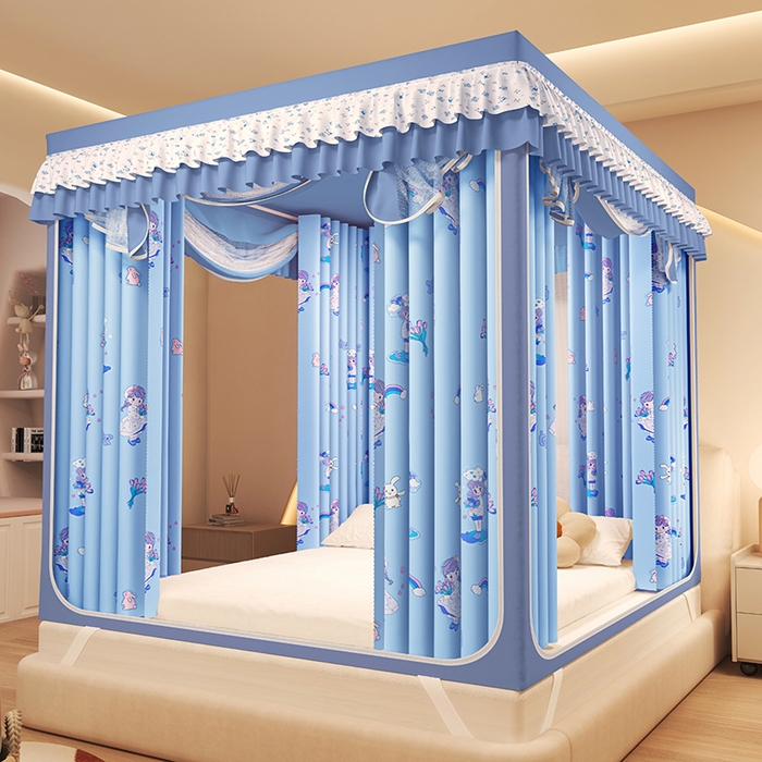 91家纺网 家纺一手货源 找家纺 迪凡保罗蚊帐 2025新款2503专版印花遮光帘防摔坐床蚊帐建模图 梦幻少女