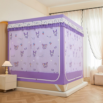 91家纺网 家纺一手货源 找家纺 （总）迪凡保罗蚊帐 2025新款2503专版印花遮光帘防摔坐床蚊帐实拍图