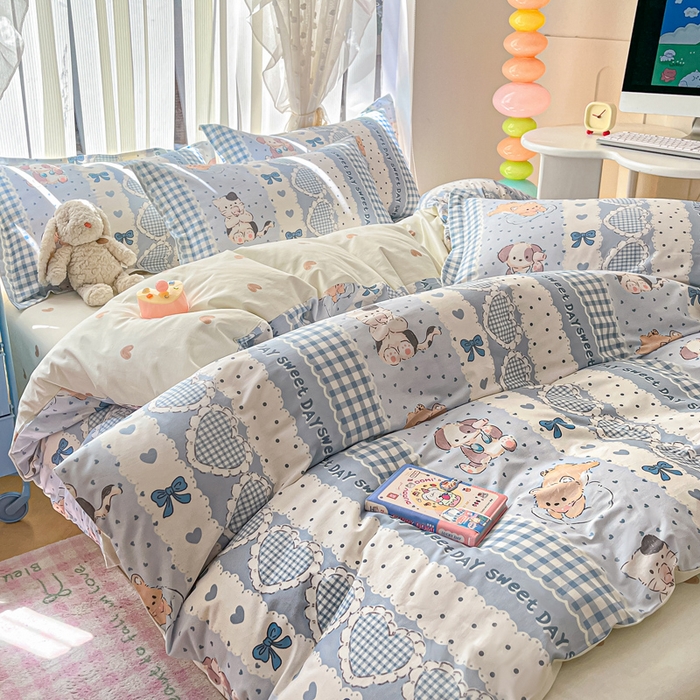 91家纺网 家纺一手货源 找家纺 涵宸家纺 2025新款全棉印花四件套 A花圃园