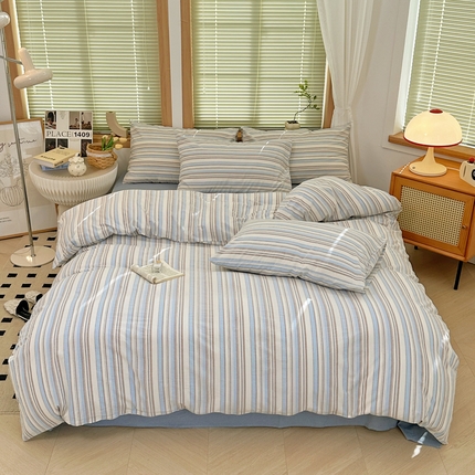 91家纺网 家纺一手货源 找家纺 （总）澳萝拉 2025新款全棉水洗棉印花款四件套-风格二