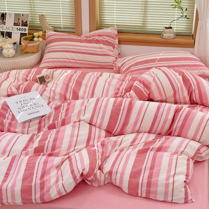 91家纺网 家纺一手货源 找家纺 澳萝拉 2025新款全棉水洗棉印花款四件套-风格二 拉斐尔-粉