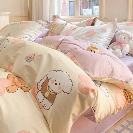 涵宸家纺 2025新款全棉印花四件套 A幸运犬