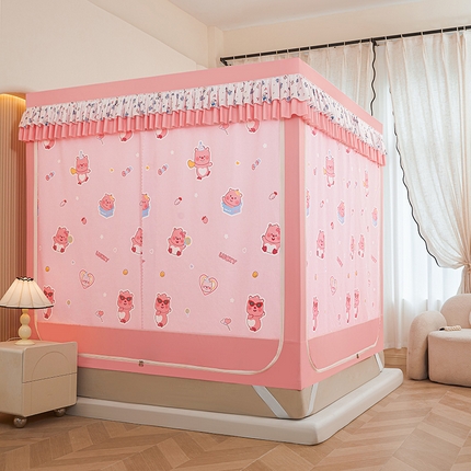 91家纺网 家纺一手货源 找家纺 （总）迪凡保罗蚊帐 2025新款2503专版印花遮光帘防摔坐床蚊帐实拍图