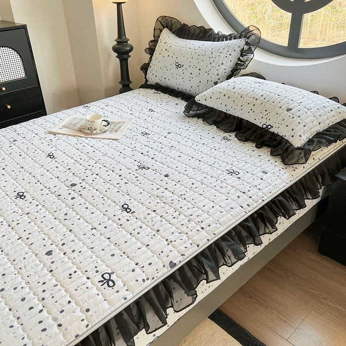 91家纺网 家纺一手货源 找家纺 眠势力 2025新款赫本风花边床笠四季通用加厚夹棉席梦思保护套 奇思妙想-兰