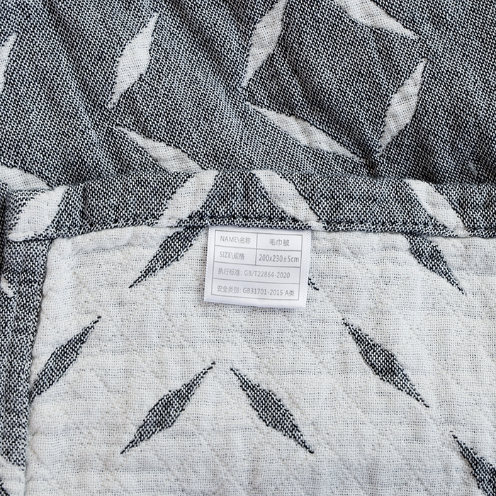 91家纺网 家纺一手货源 找家纺 朴尔2025年新品伯尔尼风格全棉加厚三层纱布毛巾被 竹满庭院-灰