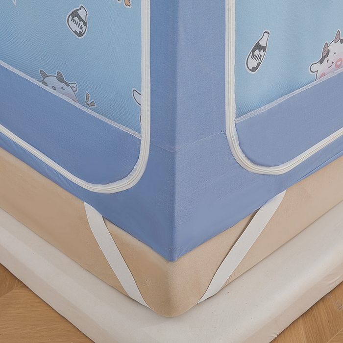 91家纺网 家纺一手货源 找家纺 迪凡保罗蚊帐 2025新款2503专版印花遮光帘防摔坐床蚊帐实拍图 快乐牛牛