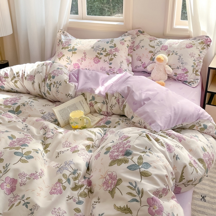 91家纺网 家纺一手货源 找家纺 涵宸家纺 2025新款全棉印花四件套 B花之恋