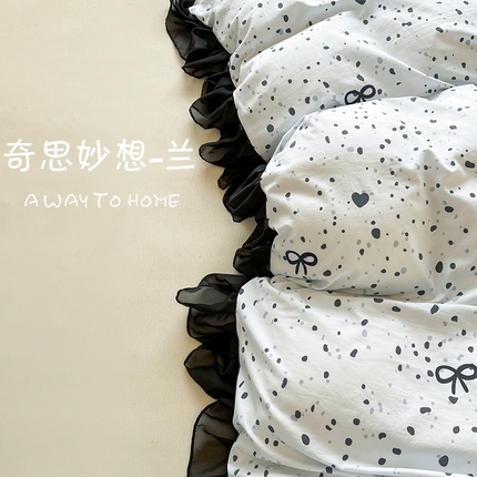 91家纺网 家纺一手货源 找家纺 （总）眠势力 2025新款赫本风被套韩版荷叶花边被罩四季款