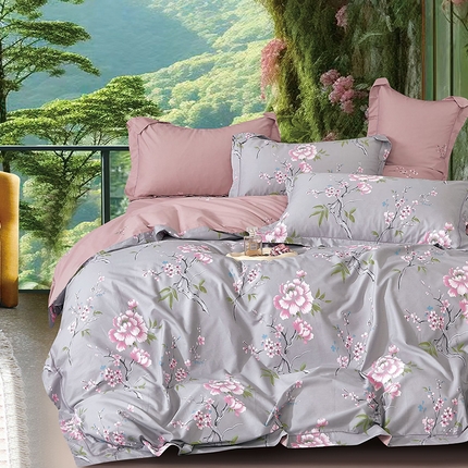 91家纺网 家纺一手货源 找家纺 （总）磨毛世家家纺 2025新款13372铂金凯丽四件套-实体花色