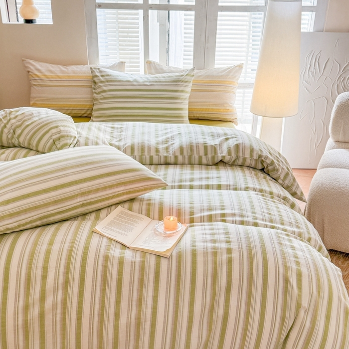 91家纺网 家纺一手货源 找家纺 澳萝拉 2025新款全棉水洗棉印花款四件套-风格一 左岸-绿