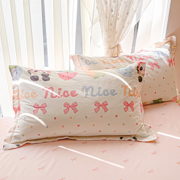 91家纺网 家纺一手货源 找家纺 涵宸家纺 2025新款全棉印花四件套 A多彩熊猫