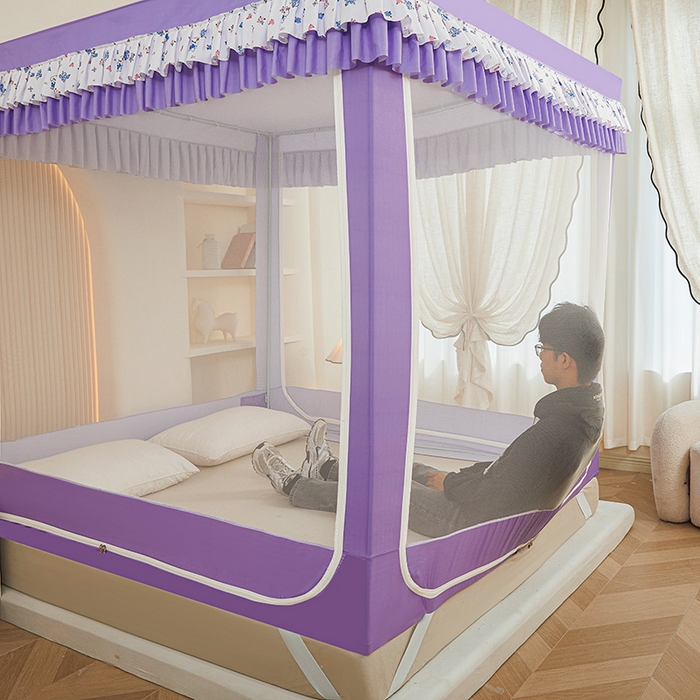 91家纺网 家纺一手货源 找家纺 迪凡保罗蚊帐 2025新款2503专版印花遮光帘防摔坐床蚊帐实拍图 奶萌兔兔