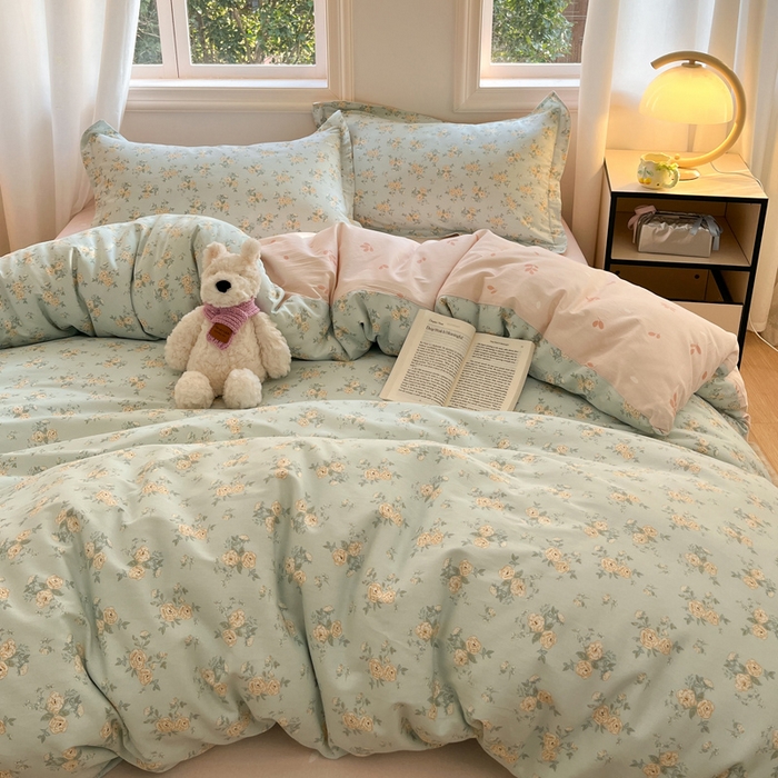 91家纺网 家纺一手货源 找家纺 涵宸家纺 2025新款全棉印花四件套 B蔓莎