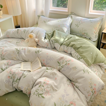 涵宸家纺 2025新款全棉印花四件套 B花语