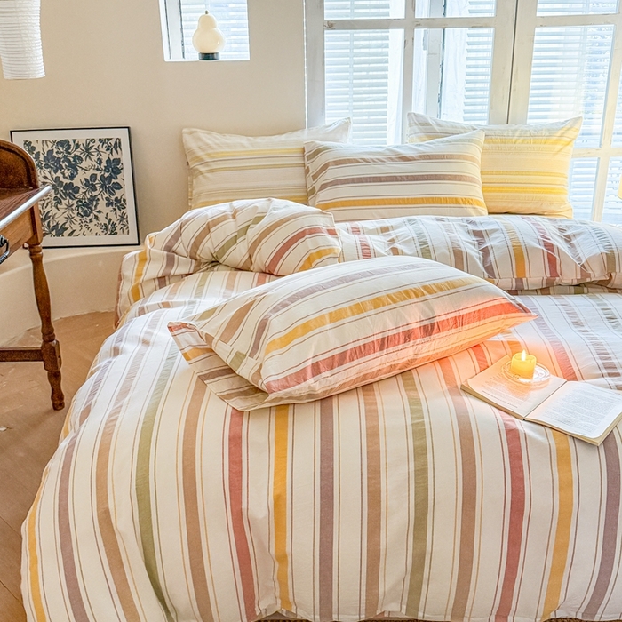 91家纺网 家纺一手货源 找家纺 澳萝拉 2025新款全棉水洗棉印花款四件套-风格一 里威-深咖