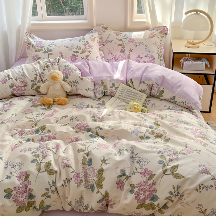 91家纺网 家纺一手货源 找家纺 涵宸家纺 2025新款全棉印花四件套 B花之恋