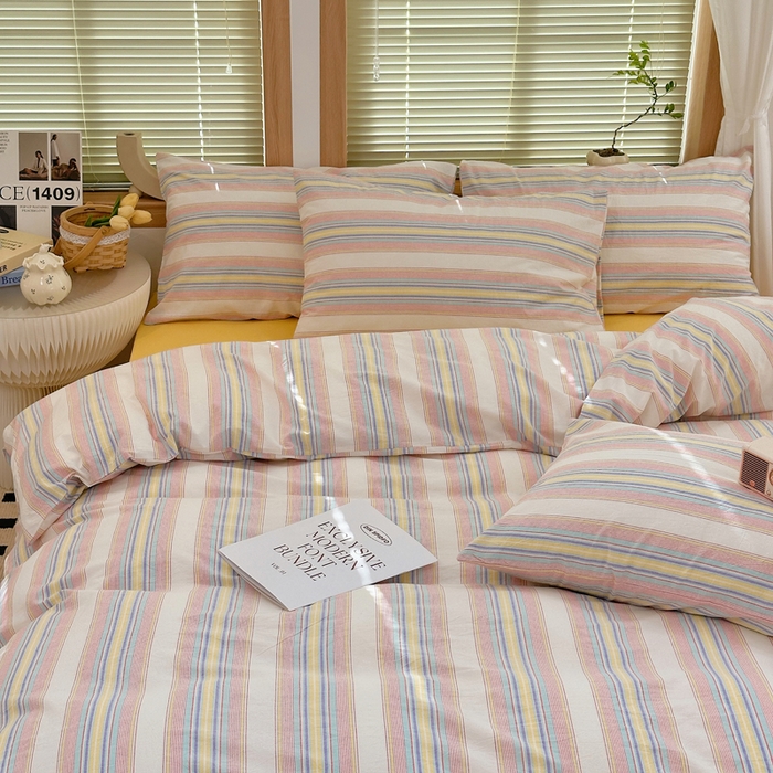 91家纺网 家纺一手货源 找家纺 澳萝拉 2025新款全棉水洗棉印花款四件套-风格二 塞纳-黄兰