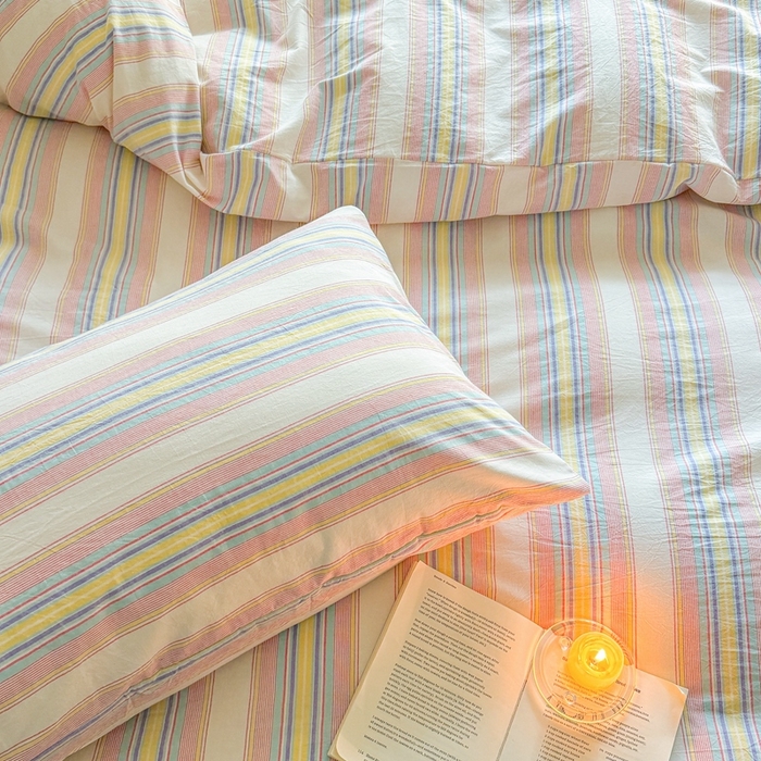 91家纺网 家纺一手货源 找家纺 澳萝拉 2025新款全棉水洗棉印花款四件套-风格一 塞纳-黄兰