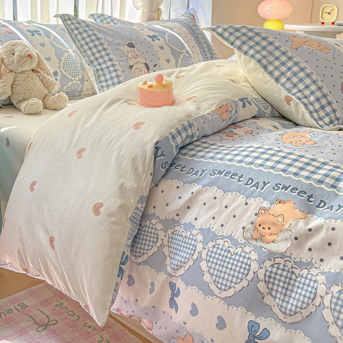 91家纺网 家纺一手货源 找家纺 涵宸家纺 2025新款全棉印花四件套 A花圃园