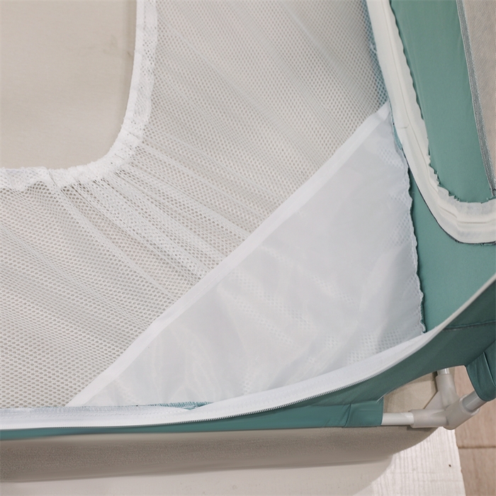 91家纺网 家纺一手货源 找家纺 青竹苑 2025新款双层雪纺边回底外穿坐床 空青色