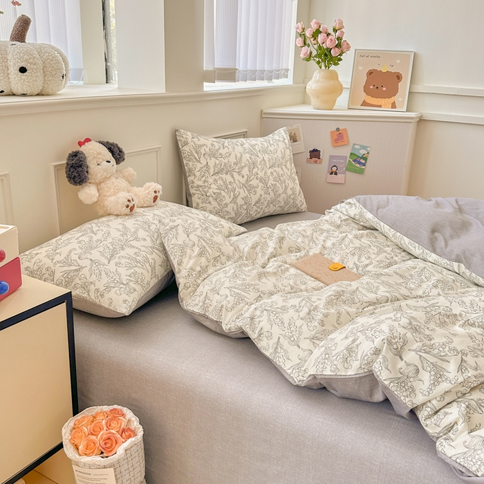 91家纺网 家纺一手货源 找家纺 柠馨 2025新款13372全棉印花四件套 麦语