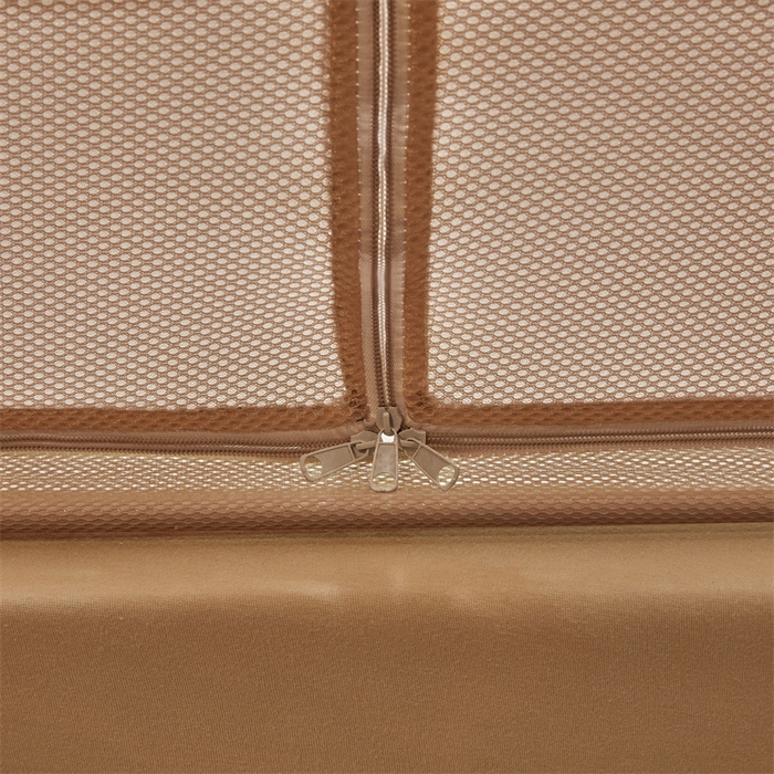 91家纺网 家纺一手货源 找家纺 青竹苑 2025新款花边TU拉链外穿全底坐床蚊帐 奶咖色