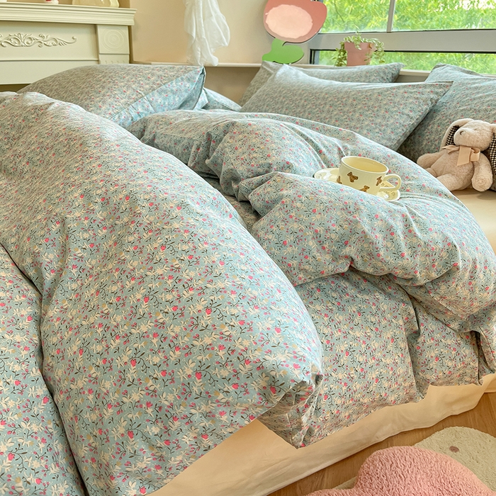 91家纺网 家纺一手货源 找家纺 柠馨 2025新款13372全棉床单床笠枕套被套单品系列-单被套 如曼