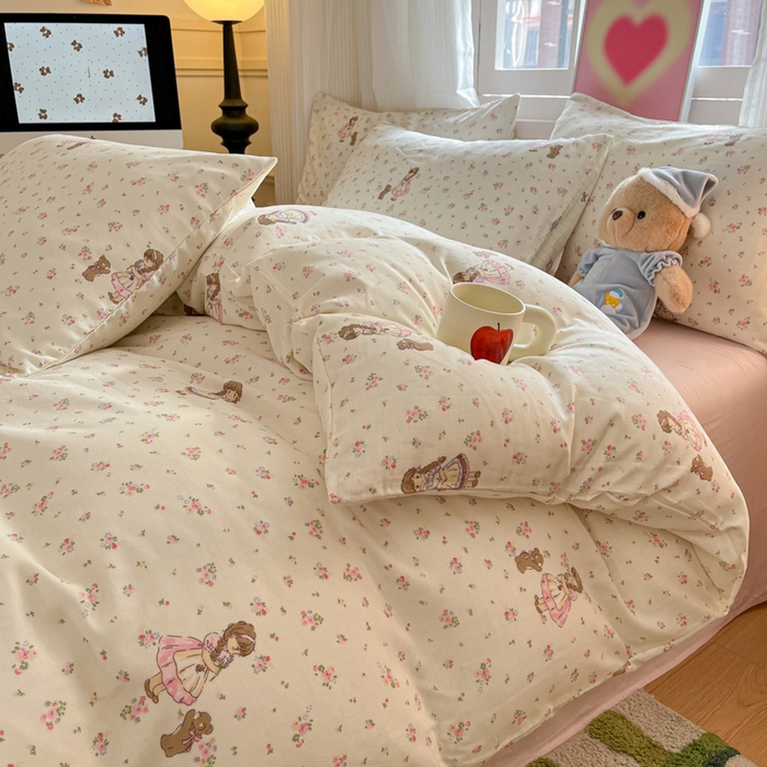 91家纺网 家纺一手货源 找家纺 博雅 2025新款全棉A类双层纱四件套 奇遇秘境