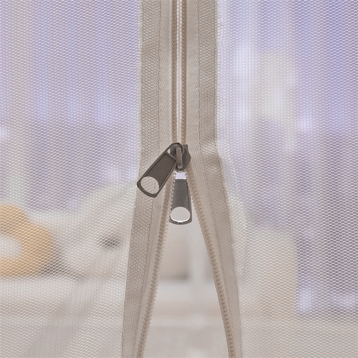 91家纺网 家纺一手货源 找家纺 青竹苑 2025新款花边TU拉链外穿全底坐床蚊帐 珍珠白