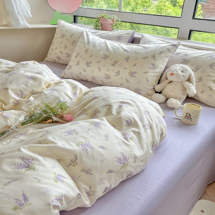 91家纺网 家纺一手货源 找家纺 柠馨 2025新款13372全棉床单床笠枕套被套单品系列-单被套 浅薇