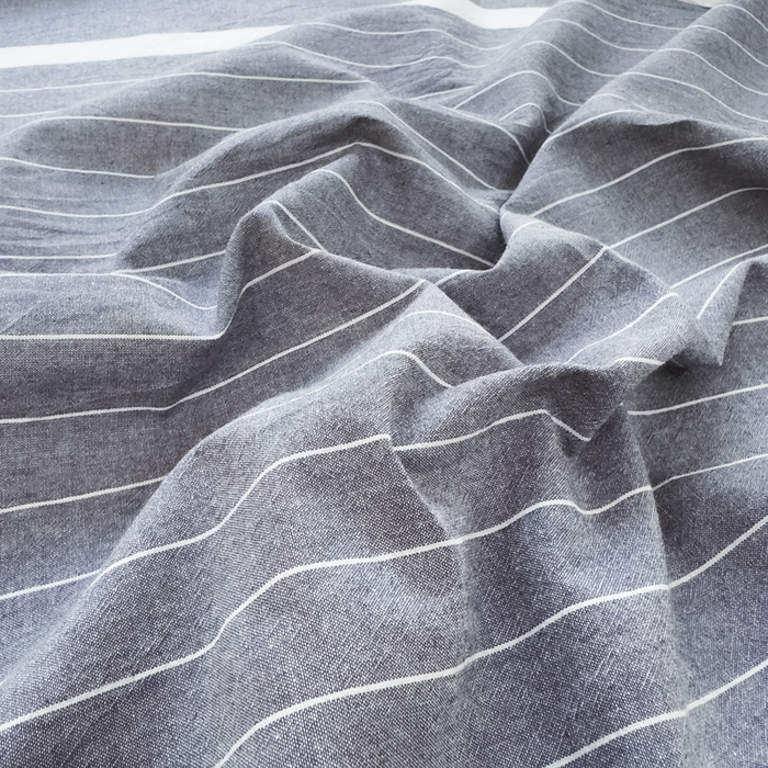 91家纺网 家纺一手货源 找家纺 柠萌家居 2025新款无印风全棉色织A类母婴级纯棉水洗棉床单 光阴灰