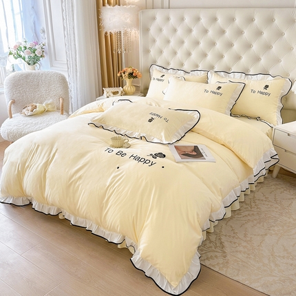逸尚阁 2025新款蕾娜系列四件套（提供买家秀） 蕾娜-淡黄