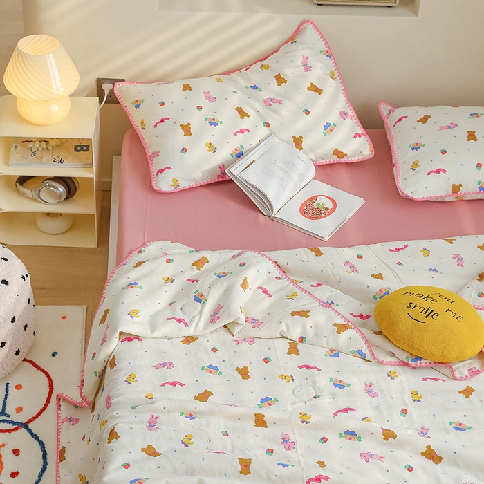 91家纺网 家纺一手货源 找家纺 买家秀 爆款不断货A类母婴级双层纱大豆被子春秋被秋冬被大豆纤维被子被芯空调被20%大豆被子夏被夏凉被 动物派对