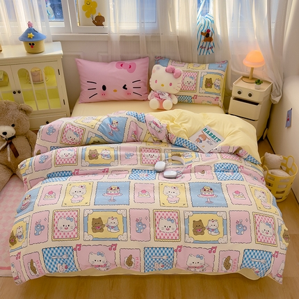 91家纺网 家纺一手货源 找家纺 （总）宏源家纺 2025新款A类大版枕套水洗云朵棉四件套