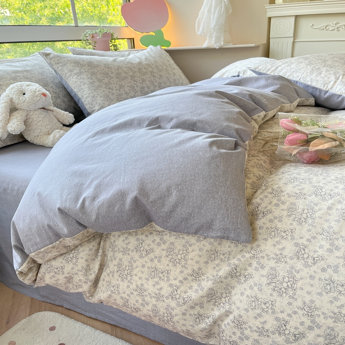 91家纺网 家纺一手货源 找家纺 柠馨 2025新款13372全棉学生三件套单人宿舍三件套四件套 忆南