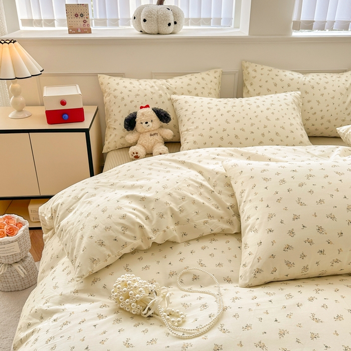 91家纺网 家纺一手货源 找家纺 柠馨 2025新款13372全棉床单床笠枕套被套单品系列-单被套 倾心